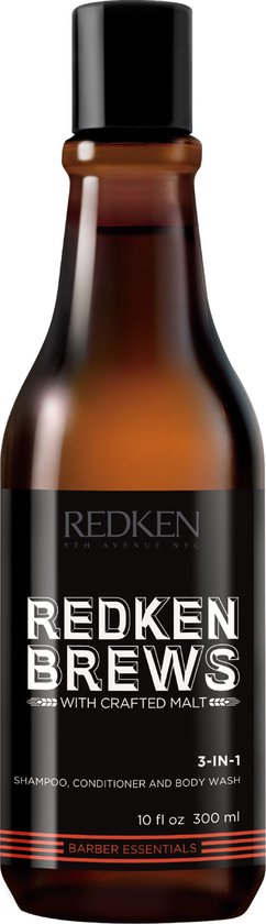 REDKEN Brews Men's 3-In-1 Shampoo Cleanse and Soften Hair and Skin 300ml