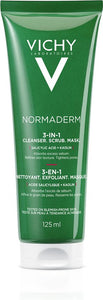 Vichy Normaderm 3-in-1 Scrub Reinigingscrème Masker voor Gevoelige Huid 125 ml