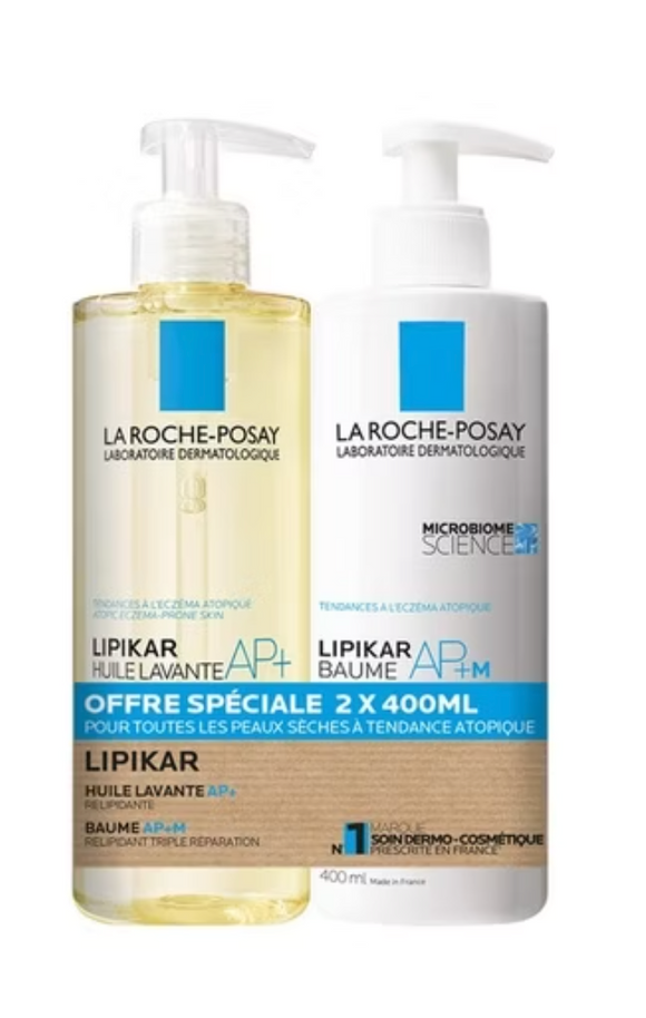 La Roche-Posay Lipikar AP+ Balsem Reinigingsolie voor Eczeemgevoelige Huid Gezicht en Lichaam 2x400ml