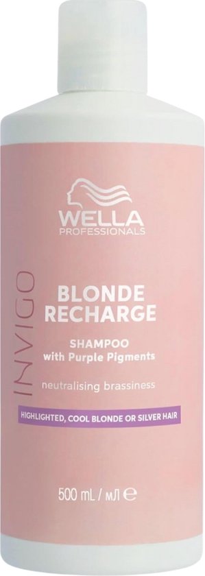 Wella Professionals Invigo Blonde Recharge Shampoo for Highlighted Cool Blonde or Silver Hair 500ml