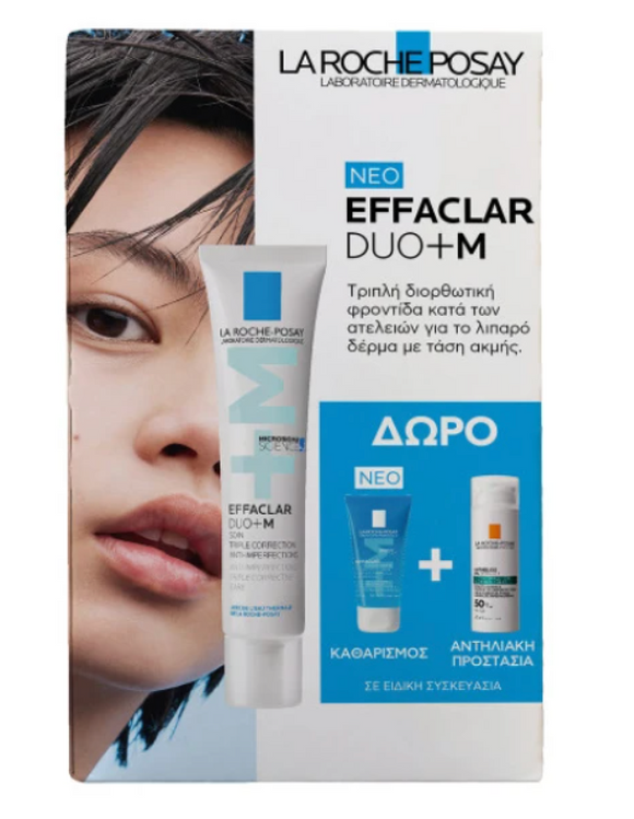 La Roche-Posay Effaclar DUO voor Vette Acne-Gevoelige Huid met Anthelios Oil Correct SPF50 3ml Cadeauset