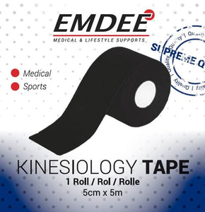 Emdee Kinesiology Tape Black Non-Cut