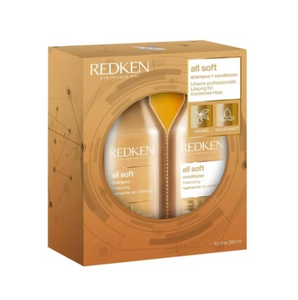 Redken Care Set for Dry and Brittle Hair, Revitalizes and Hydrates, With Omega-6 and Argan Oil, All Soft Shampoo 300ml & Conditioner 300ml